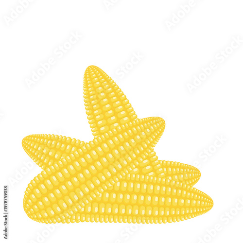 Sweet corn pile isolated on transparent background