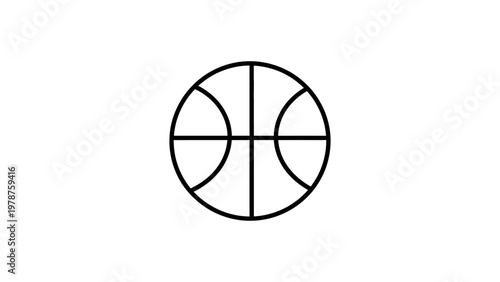 Basketball outline icon minimal sport vector