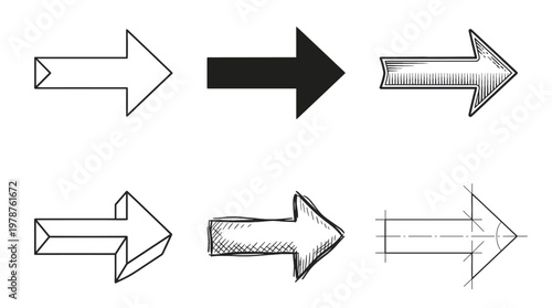Dynamic arrow icons illustrating directional movement graphic design digital art modern aesthetic creative perspective