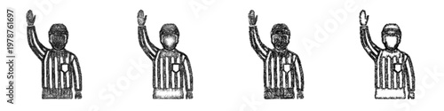 Sketch referee icon design set