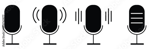 Microphone Icons set. variant microphone icon. Karaoke mic. Podcast microphone. web and mobile icons. vector illustration. EPS 10. with white background 