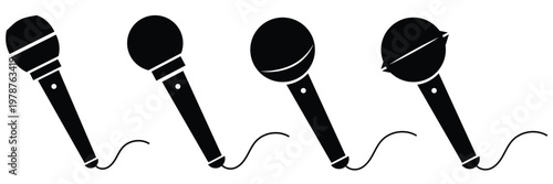 Colorful live broadcast microphone icons, microphone icon vector collection.Microphone icon set. Voice vector signs. with  white background EPS10