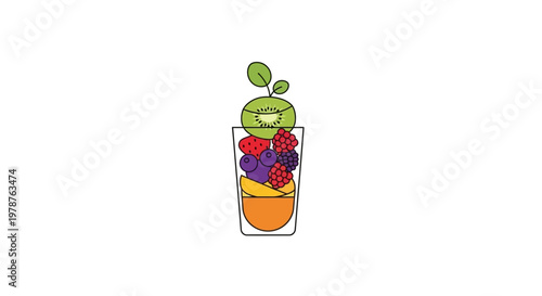 A colorful illustration of a fruit smoothie.