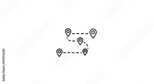 Route map with location pins connected.