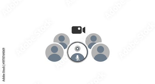 Online video conference meeting with participants.