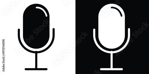 Quadro su tela Microphone vector icon set