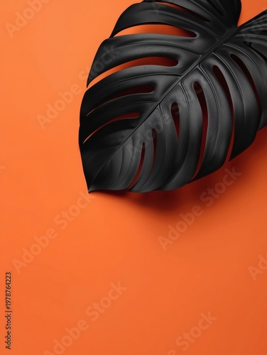 A vibrant, high-detail botanical composition featuring large tropical leaves background