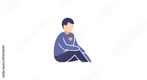 a man sitting alone feeling sad.