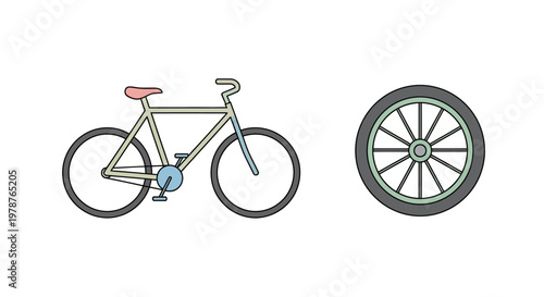 Bicycle and Spare Wheel Closeup.