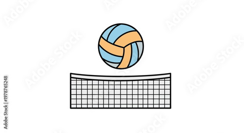 Volleyball Ball Hitting the Net High.