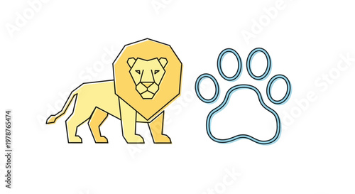 Lion Cartoon Character Illustration Design.