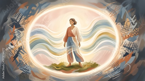 ADHD Hyperfocus Editorial Illustration Warm Non Clinical Neurodiversity Thought Tunnel Focus Visual Metaphor