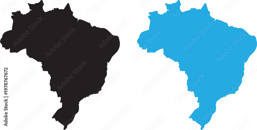 Fototapeta premium Brazil map in black and blue