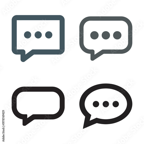 Chat icon symbol vector illustration, message speech bubble flat logo.