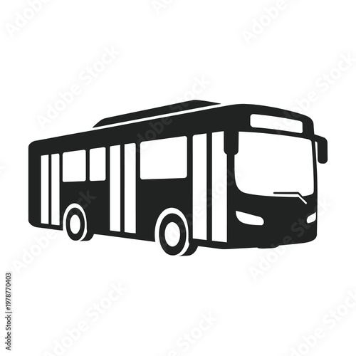 Bus side view silhouette vector illustration isolated on white background.
