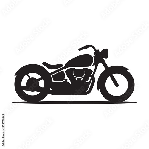 Vintage custom motorcycle chopper vector illustration isolated on white background.