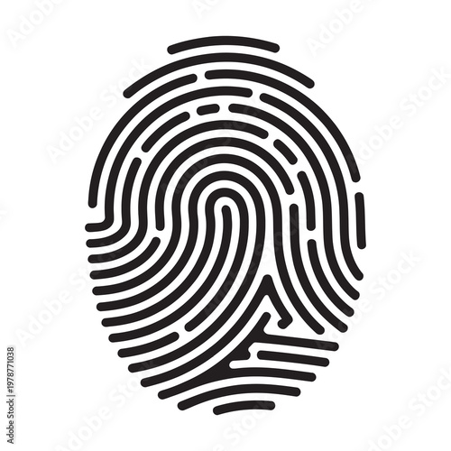 Abstract circular fingerprint scan illustration for identity control.