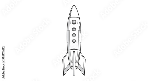 A simple line drawing of a rocket.