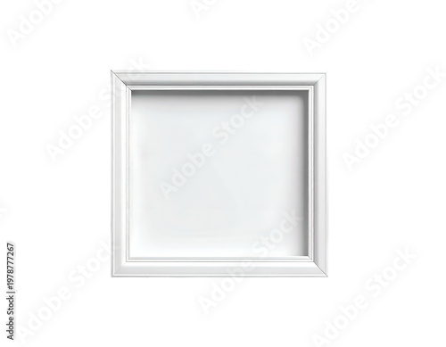 Simple white wooden picture frame, isolated on a white background