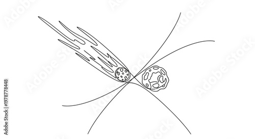 Comet Meteoroid Collision Abstract Cosmic Space Intersection