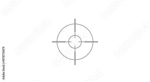 Precise crosshairs aiming target reticle icon isolated on a crisp white background, representing focus and accuracy.