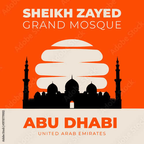 Islamic architecture, mosque icon, Sheikh Zayed Grand Mosque, Abu Dhabi, UAE
