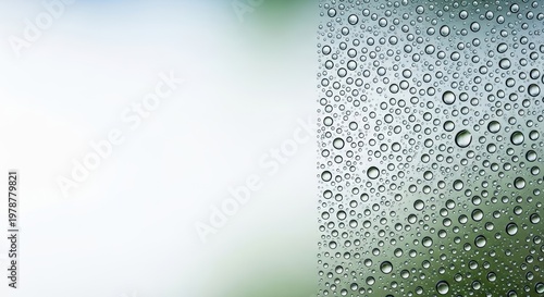 Close-up of Water Drops on a Glass Surface with Blurred Background.