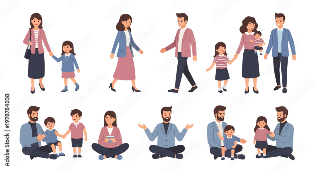 Obraz premium Diverse Family Members And Parent Interactions For Parenting Concepts
