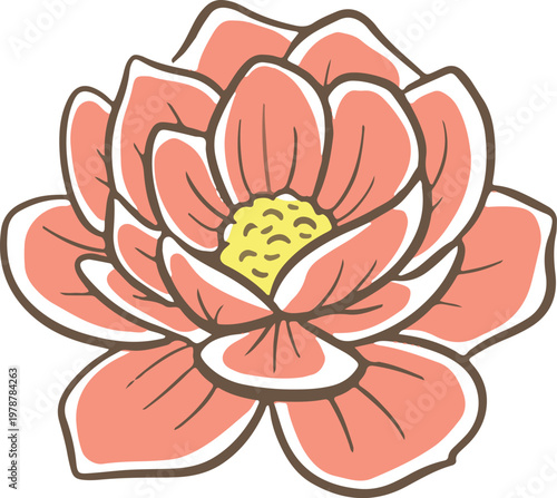 Simple floral flower heads pretty wildflower outline clipart vector illustration