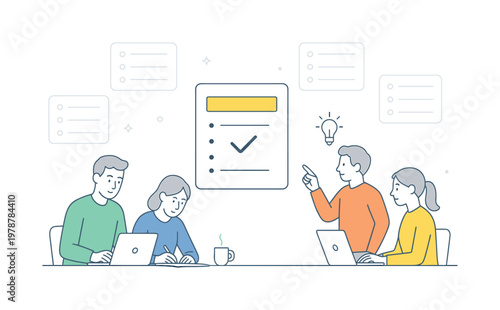 A focused single-task productivity scenario where individuals concentrate on one priority without multitasking in a calm workspace, using a visual metaphor of a single