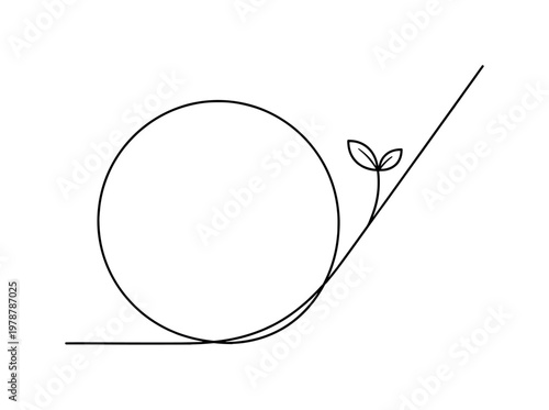 Building long term consistency and discipline through simple repeated daily habits in personal growth, a flowing line forming a circular loop that gradually resolves into