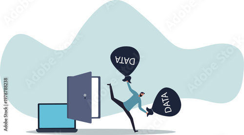 Computer hacker, cyber security, online ransomware or malware to steal personal data from computer,human life and situation.