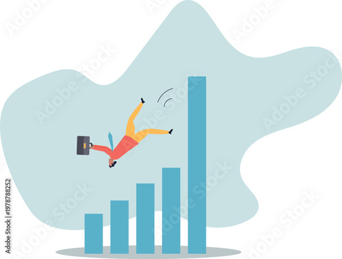 Business risk, mistake or failure, challenge or problem and difficulty, accident causing bankruptcy .human life and situation.