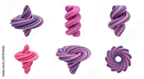 Wallpaper Mural Swirl Candy Shapes Duo Tone Twist Forms Torontodigital.ca