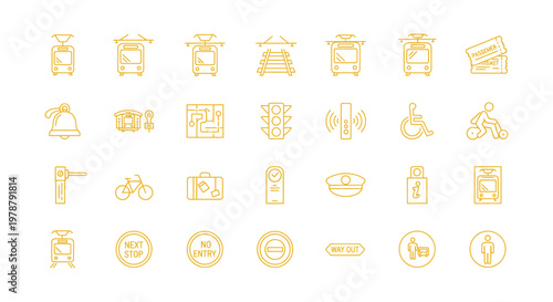 Business administration and office workflow line icon set with file, team, report, cloud and management symbols isolated on white background