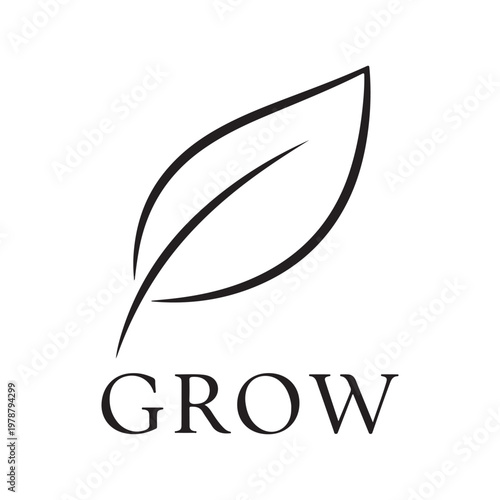 Grow Typography Inspirational Quote Minimalist Vector Text Design