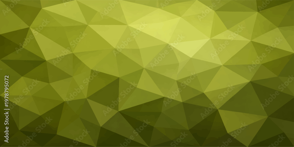 Obraz premium Geometric abstract art featuring a mesmerizing array of green triangles forming a textured, patterned design, showcasing a play of light and shadow in a unique digital art piece.