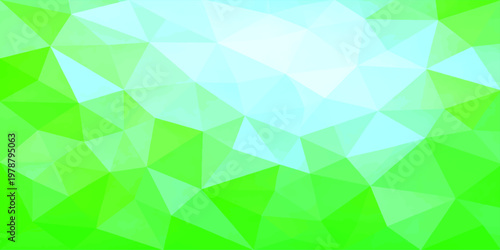 An abstract geometric design in shades of green and blue, evoking a sense of freshness and tranquility. 