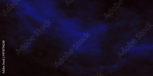 Dark blue smoke swirls across a stormy night sky filled with clouds and flashes of lightning over a deep water texture