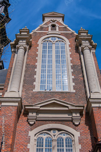 Renaissance style Western Church (Westerkerk, 1620 - 1631) - Dutch Protestant church. It stands on edge of Amsterdam’s Jordaan district, on Prinsengracht (Prince's Canal). Amsterdam, The Netherlands.