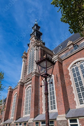 Renaissance style Western Church (Westerkerk, 1620 - 1631) - Dutch Protestant church. It stands on edge of Amsterdam’s Jordaan district, on Prinsengracht (Prince's Canal). Amsterdam, The Netherlands.