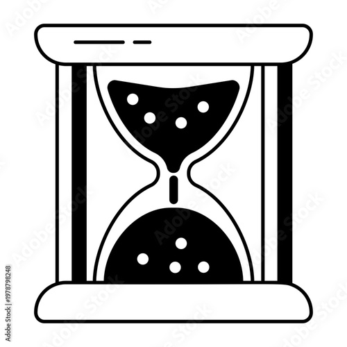 Glyph icon depicting hourglass for time tracking