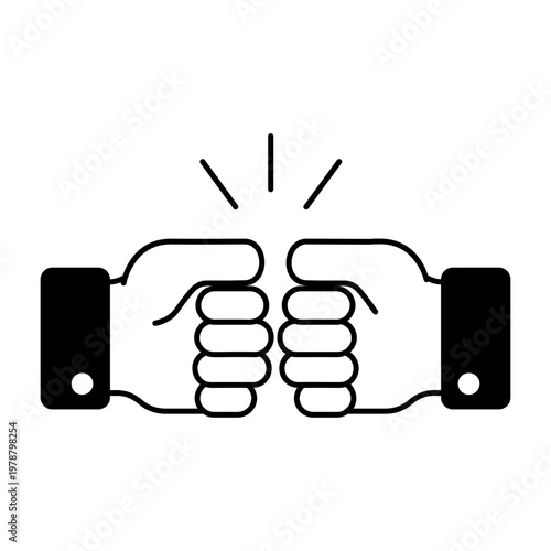 Icon showing business partners designed in Glyph style