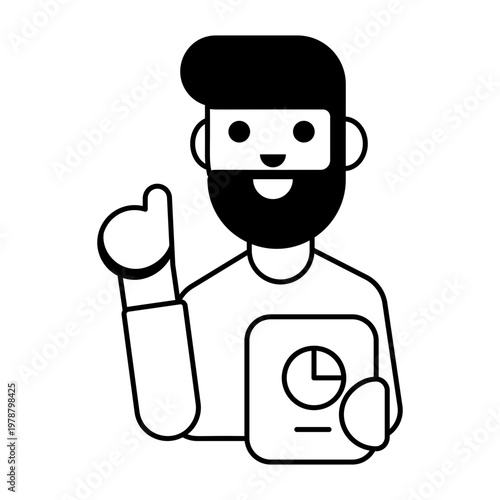 Foto A glyph style icon representing businessman character