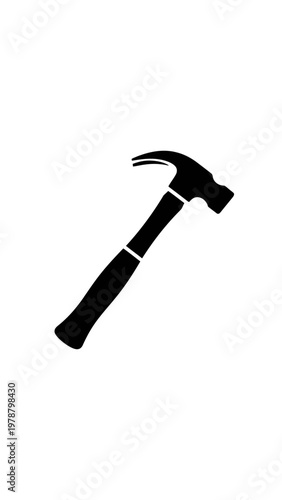 Black hammer with handle and head.