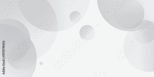 Illustration soft gray circles float across a minimalist background, gentle floating shapes with smooth gradients, vector illustration art