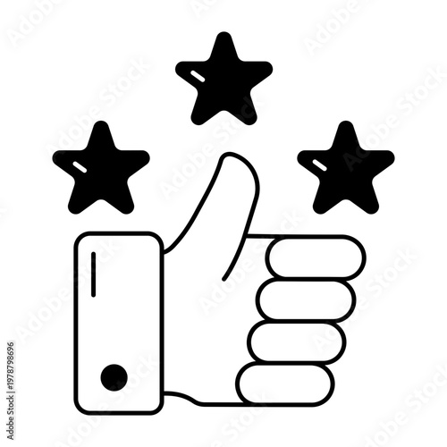 A glyph style icon showing client review approval