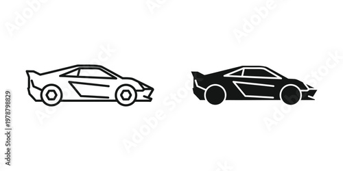 Contrast between light and dark racing car silhouettes