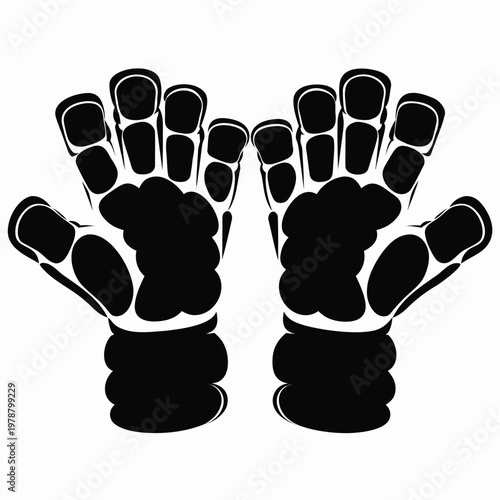Black bear paw prints, animal tracks, wildlife symbol, vector icon