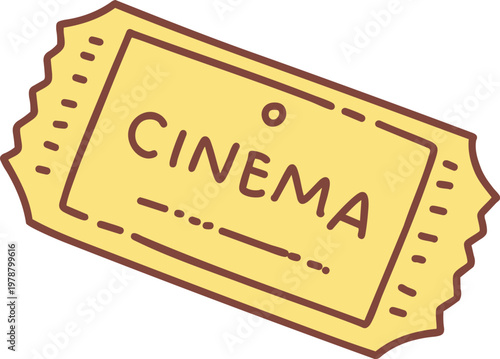 Cinema Ticket Flat Illustration